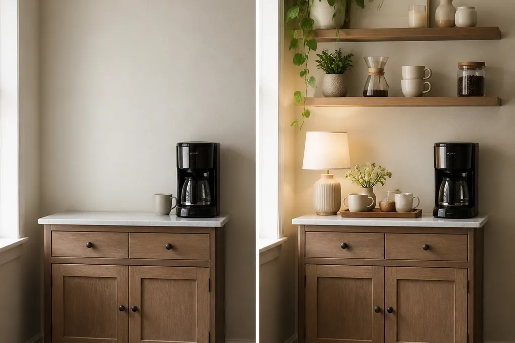 Coffee Corner Decor Ideas before and after