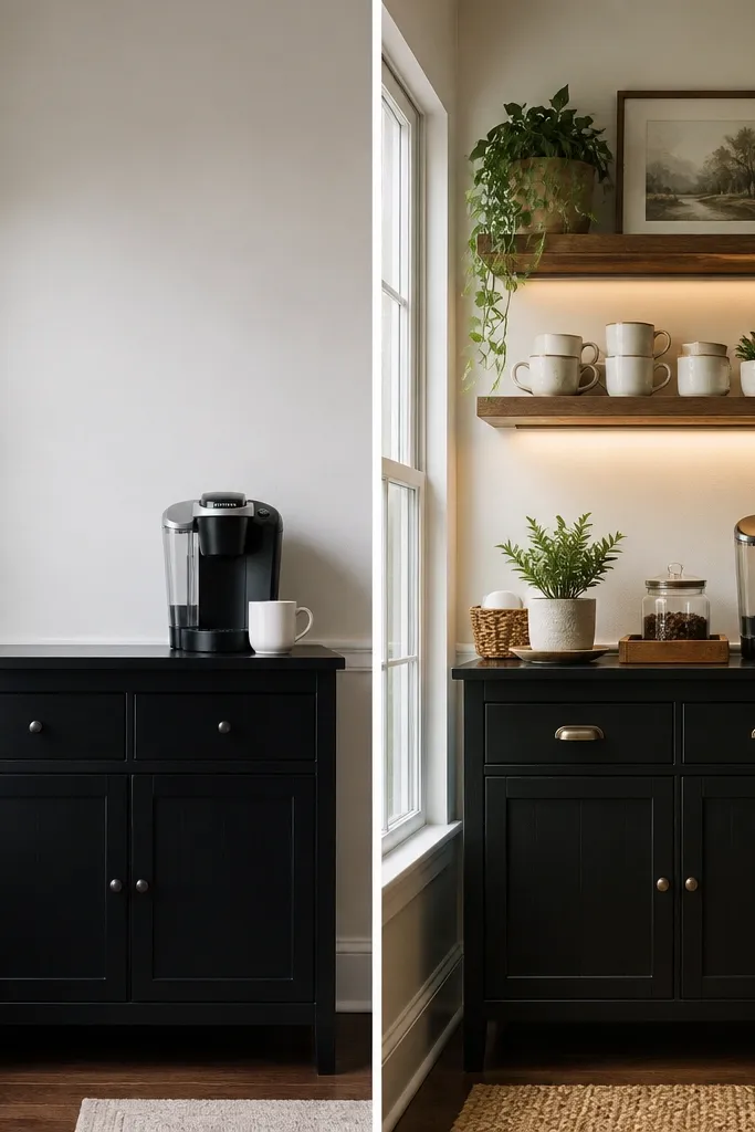 Coffee Corner Decor Ideas before and after