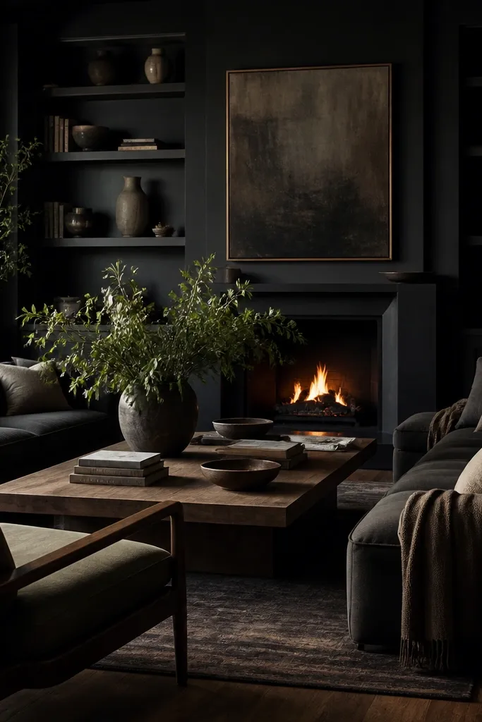 Cosy dark living room ideas look expensive