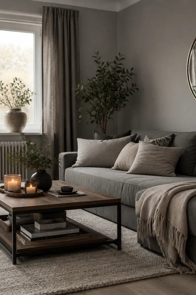 Cosy grey living room ideas warm