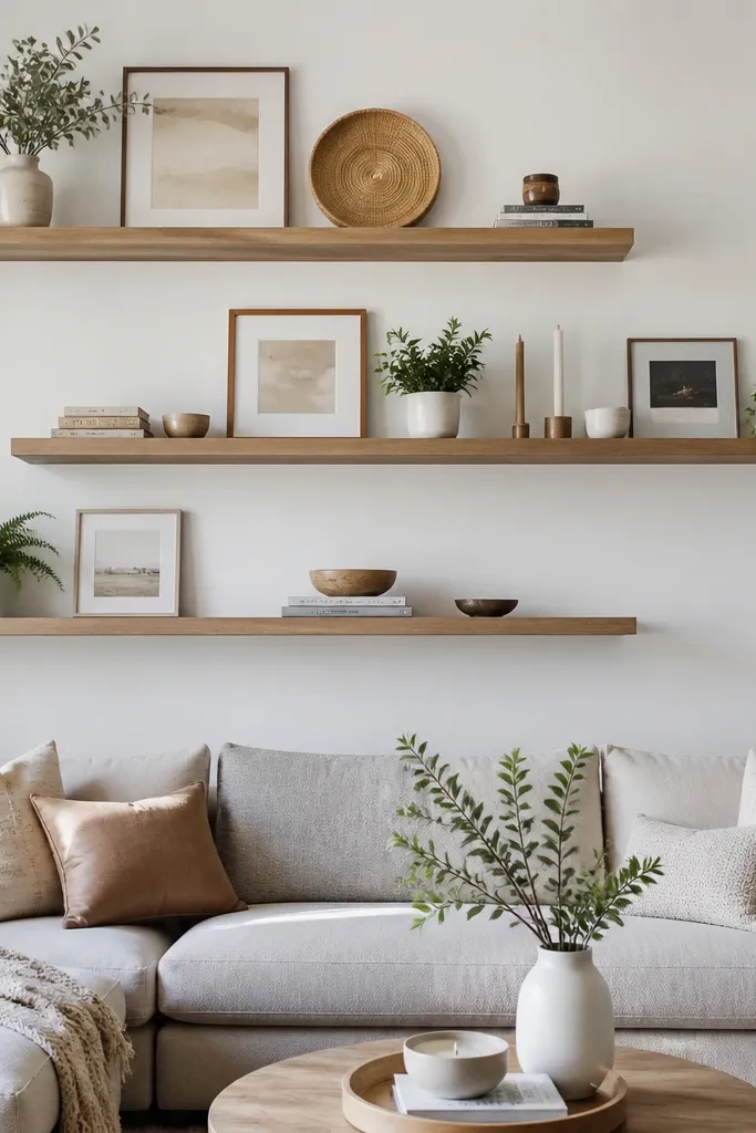 Floating Shelves Living Room budget-friendly setup