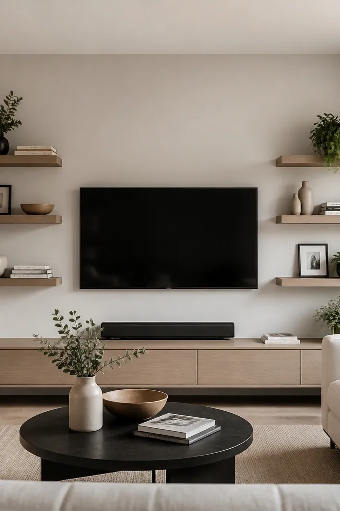 Floating Shelves Living Room mistakes around TV