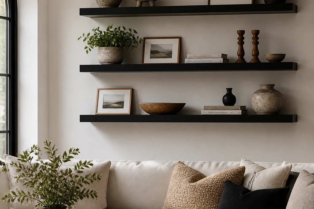 Floating Shelves Living Room quick easy black shelves