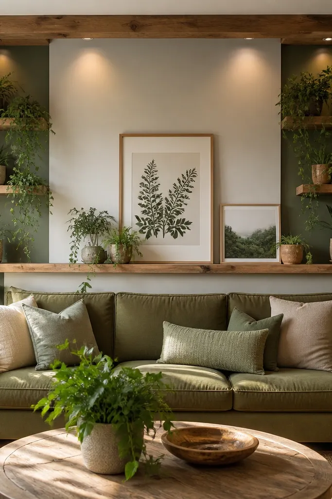 Sofa Back Wall Design Ideas With Plants