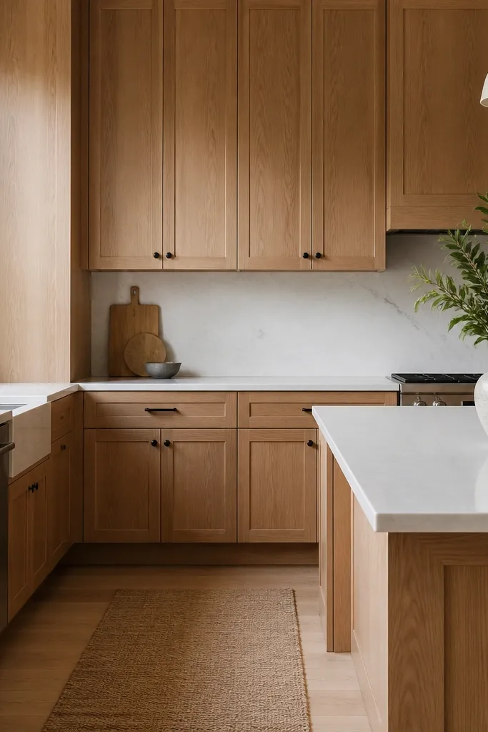 Natural white oak kitchen cabinets beautiful