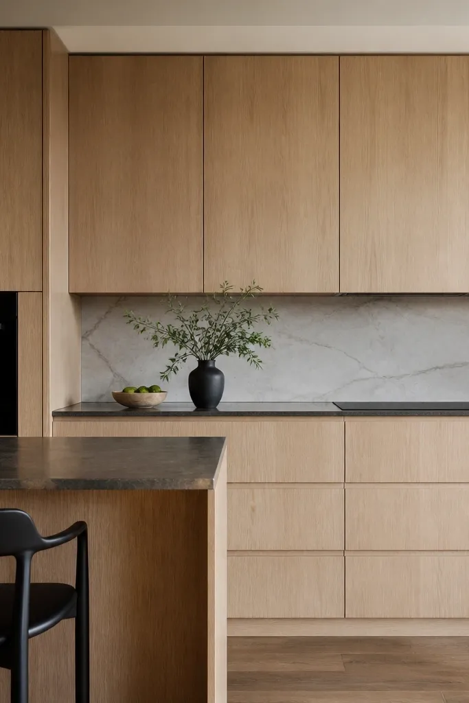 Rift white oak kitchen cabinets modern