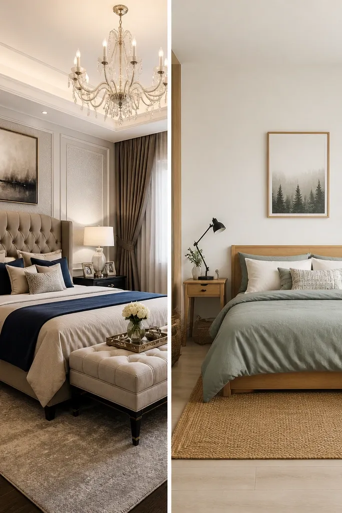 Room Interior Bedroom Luxury vs Budget