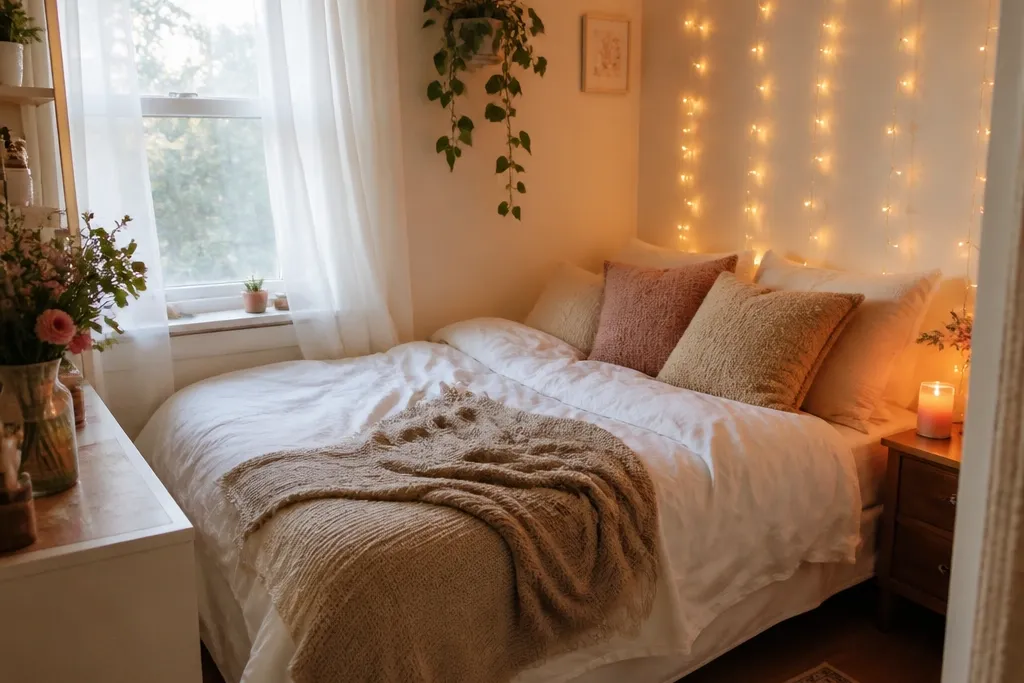Small Cozy Bedroom Ideas Fairy Lights Room Decor