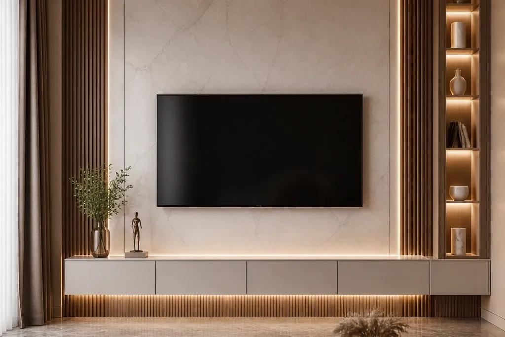 Small Space TV Wall Design Luxury