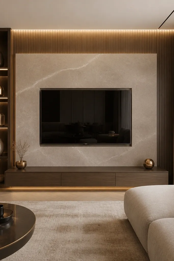 Small Space TV Wall Design Luxury