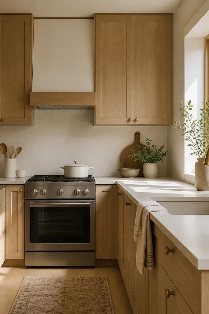 White Oak Kitchen Cabinets for small spaces